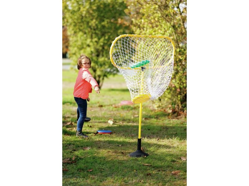 Síť / koš a 4 létající talíře frisbee
