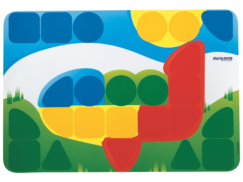 Geomozaika - základní barvy 32 ks a 4 předlohy