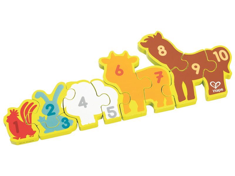 Puzzle zvířata – počítání z obou stran