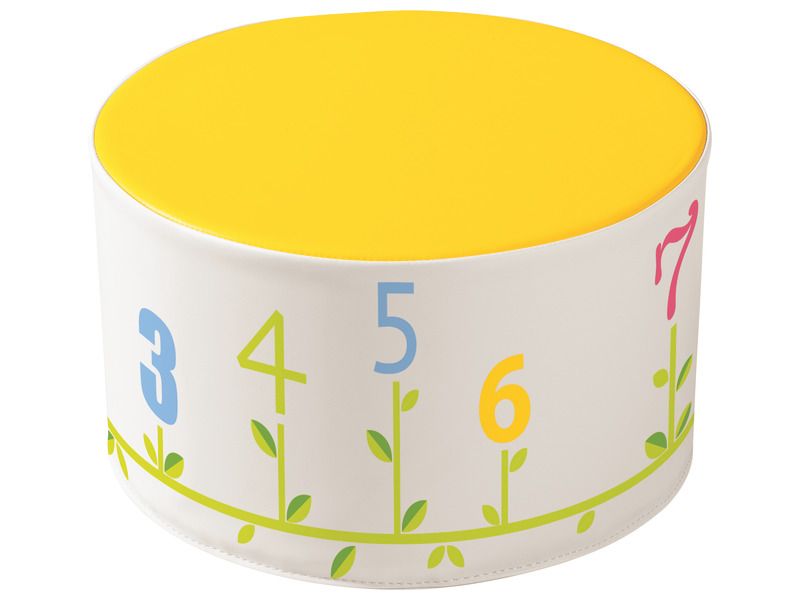 Sedací puf čísla - ø 35 cm - v: 20 cm.