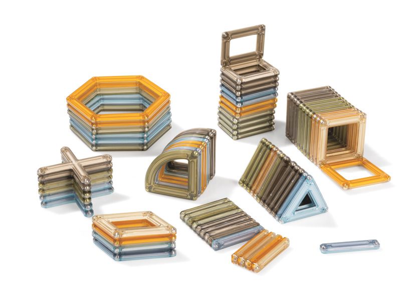 Magnetická stavebnice - barva přírodní 74 ks