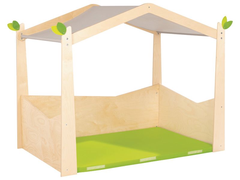 Dřevěný domek BabiUp s měkkou podložkou