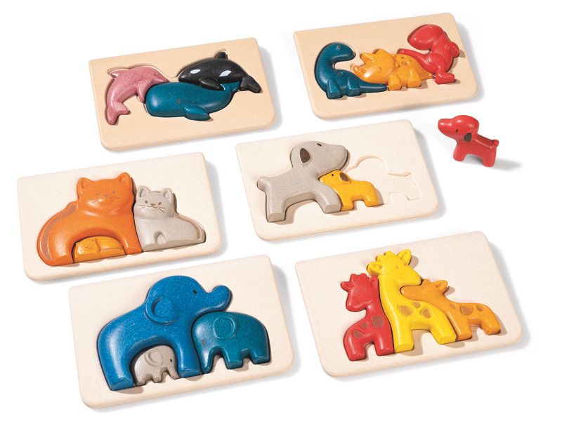Sada eco puzzle-kočky,psi,slon,žirafa,mořští živočichové,dinos