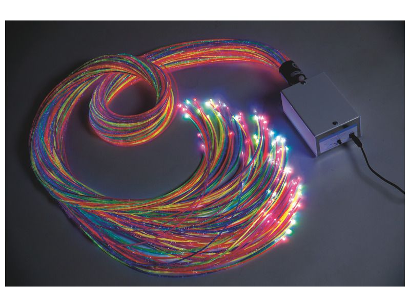 Optická vlákna 100 velkých barevných pramenů d 2 metry - zdroj světla