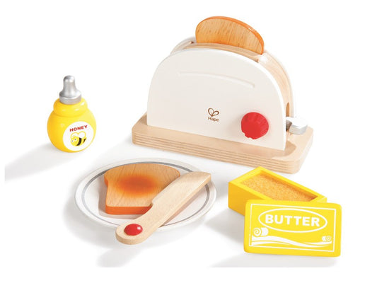 Dřevěný toaster a sada toast
